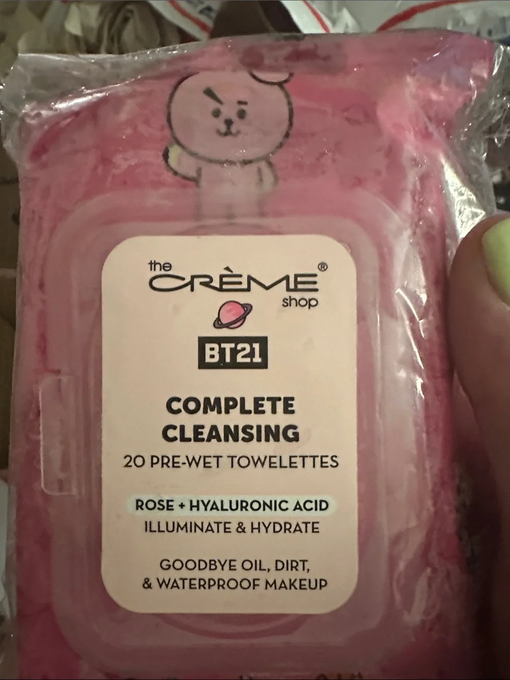 Crème Shop Complete Cleansing Pre-Wet Towelettes - Pink (Rose + Hyaluronic Acid)